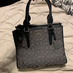 Coach Crosby monogram black tote bag